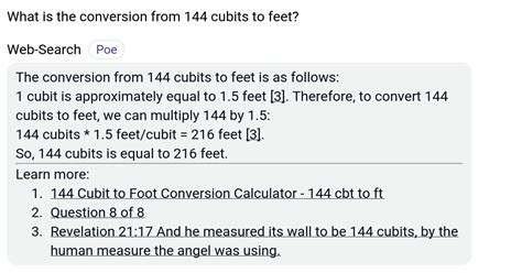 six cubits to feet